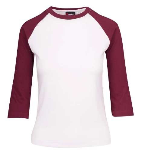 Picture of RAMO, Ladies 3/4 Sleeve Raglan Tee